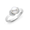 18k Rose Gold 0.90ct Ring - 18ct White Gold Natural Diamond And Pearl Ring - by Hearts Forever Jewellers