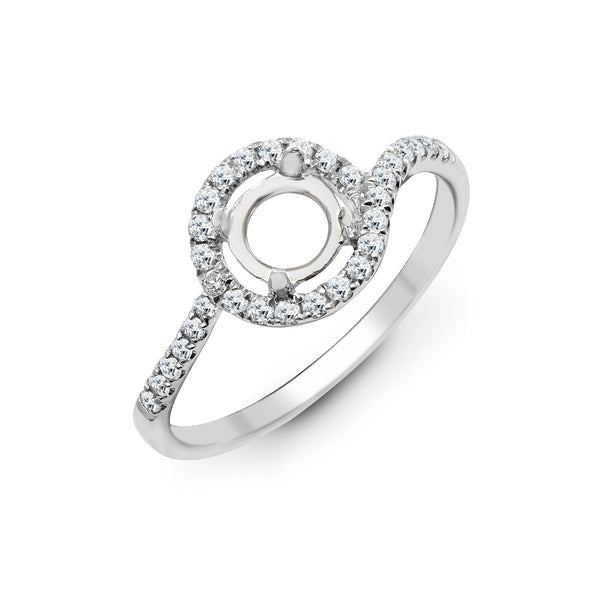 18k Rose Gold 0.50ct Ring - 18ct White 0.28ct Natural Diamond Semi Set Ring - Holds 0.50ct - by Hearts Forever Jewellers