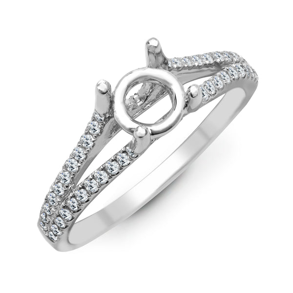 18k Rose Gold Diamond Ring - 18ct White 0.37ct Natural Diamond Semi Set Ring - Holds 0.50ct - by Hearts Forever Jewellers