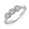 18k Rose Gold Diamond Ring - 18ct White 1.50ct Natural Diamond 3 x 7 Cluster Ring - by Hearts Forever Jewellers