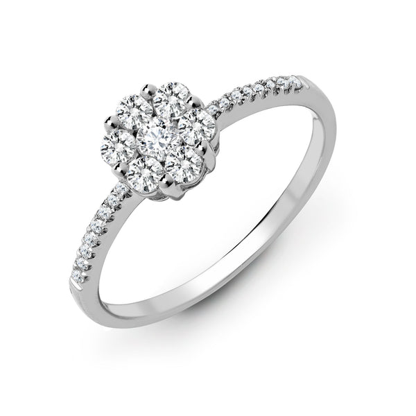 18k Rose Gold Diamond Ring - 18ct White 0.48ct Natural Diamond Ring - by Hearts Forever Jewellers