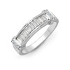 18k Rose Gold Diamond Ring - 18ct White Gold 0.52ct Natural Diamond Round Brilliant Cut & Baguette Ring - by Hearts Forever Jewellers