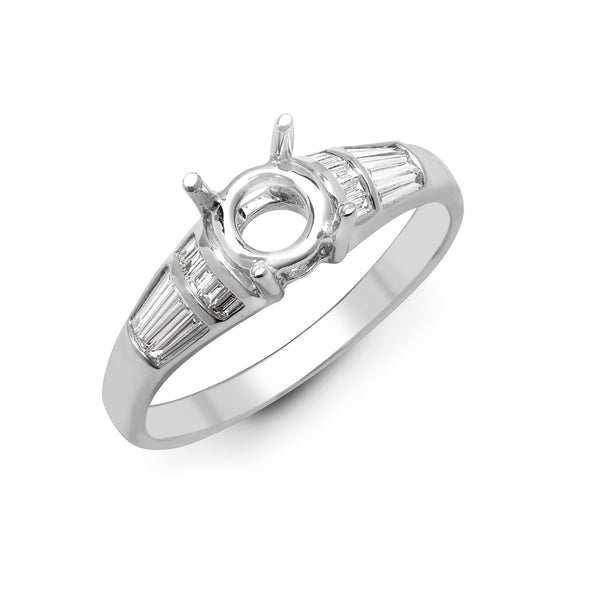18k Rose Gold Diamond Ring - 18ct White 0.36ct Natural Diamond Semi Set Ring - Holds 0.50ct - by Hearts Forever Jewellers