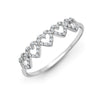 18k Rose Gold Diamond Ring - 18ct White 0.15ct Natural Diamond 5 x Heart Ring - by Hearts Forever Jewellers