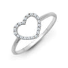 18k Rose Gold Diamond Ring - 18ct White 0.14ct Natural Diamond Heart Ring - by Hearts Forever Jewellers