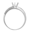 18ct White 0.09ct Natural Diamond Semi Set Ring - Holds 0.25ct