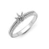 18ct White 0.09ct Natural Diamond Semi Set Ring - Holds 0.25ct