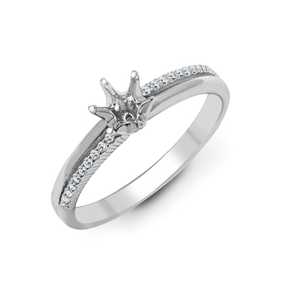 18k Rose Gold 0.25ct Ring - 18ct White 0.09ct Natural Diamond Semi Set Ring - Holds 0.25ct - by Hearts Forever Jewellers