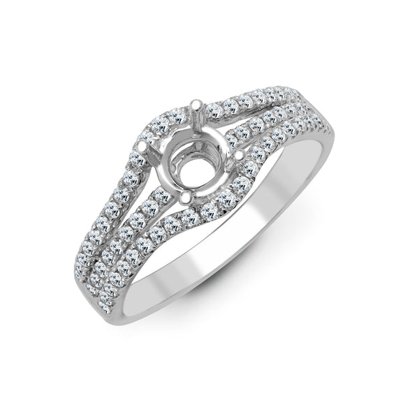 18k Rose Gold Diamond Ring - 18ct White 0.50ct Natural Diamond Semi Set Ring - Holds 0.50ct - by Hearts Forever Jewellers