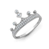 18k Rose Gold Diamond Ring - 18ct White 0.24ct Natural Diamond Crown Ring - by Hearts Forever Jewellers