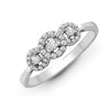 18k Rose Gold Diamond Ring - 18ct White 0.60ct Natural Diamond Trilogy Halo Ring - by Hearts Forever Jewellers
