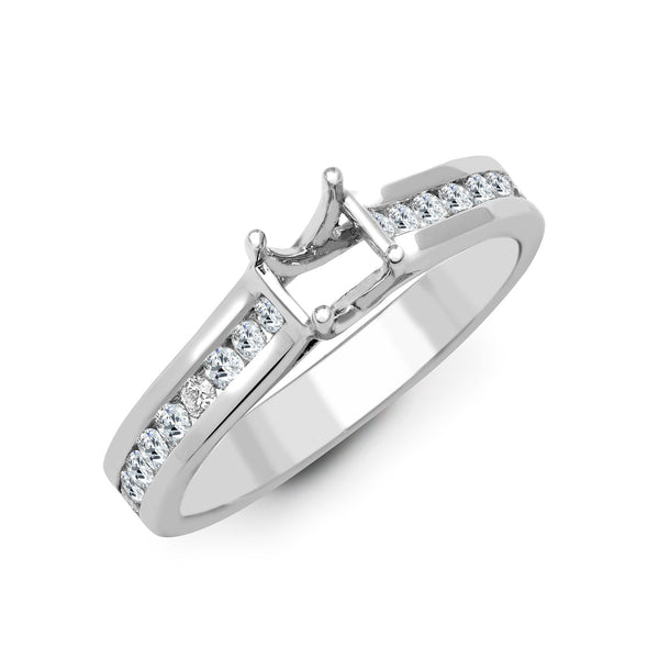 18k Rose Gold Diamond Ring - 18ct White 0.40ct Natural Diamond Semi Set Ring - Holds 0.50ct - by Hearts Forever Jewellers