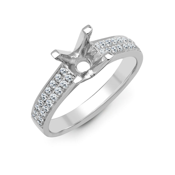 18k Rose Gold Diamond Ring - 18ct White 0.43ct Natural Diamond Semi Set Ring - Holds 0.50ct - by Hearts Forever Jewellers