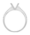 18ct White 0.43ct Natural Diamond Semi Set Ring - Holds 0.50ct