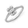 18k Rose Gold Diamond Ring - 18ct White Gold 0.57ct Natural Diamond RBC & Baguette Ring - by Hearts Forever Jewellers