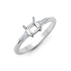 18ct White 0.14ct Natural Diamond Semi Set Ring - Holds 0.75ct