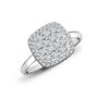 18k Rose Gold Diamond Ring - 18ct White 0.55ct Natural Diamond Cluster Cushion Shape Ring - by Hearts Forever Jewellers