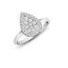 18k Rose Gold Diamond Ring - 18ct White 0.40ct Natural Diamond Cluster Pear Shape Ring - by Hearts Forever Jewellers