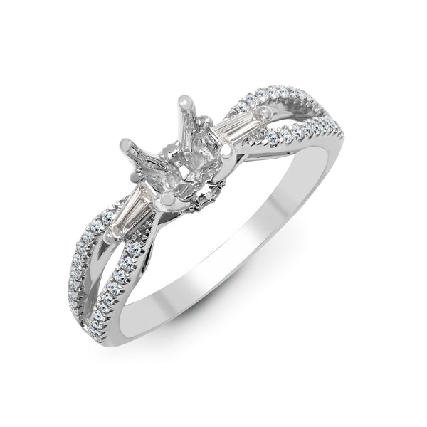 18k Rose Gold 1.00ct Ring - 18ct White 0.42ct Natural Diamond Semi Set Ring - Holds 1.00ct - by Hearts Forever Jewellers