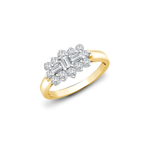 18k Rose Gold Diamond Ring - 18ct Yellow & White 0.50ct Natural Diamond Boat Ring - by Hearts Forever Jewellers