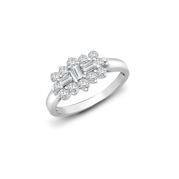 18k Rose Gold Diamond Ring - 18ct White 0.50ct Natural Diamond Boat Ring - by Hearts Forever Jewellers