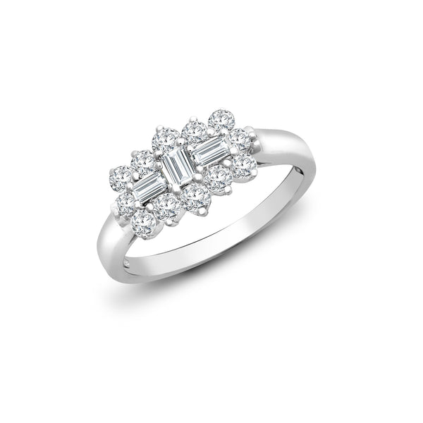 18k Rose Gold Diamond Ring - 18ct White 0.50ct Natural Diamond Boat Ring - by Hearts Forever Jewellers