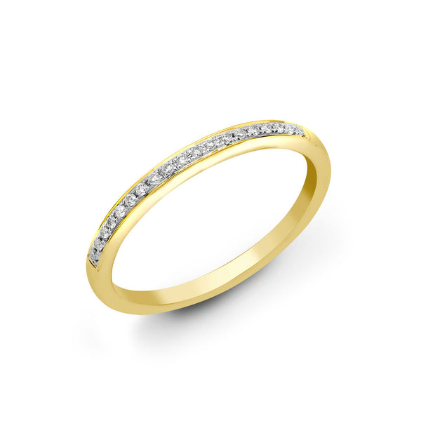 18k Rose Gold Diamond Ring - 18ct Yellow 0.10ct Pave Set Natural Diamond 1\2 Eternity Ring - by Hearts Forever Jewellers