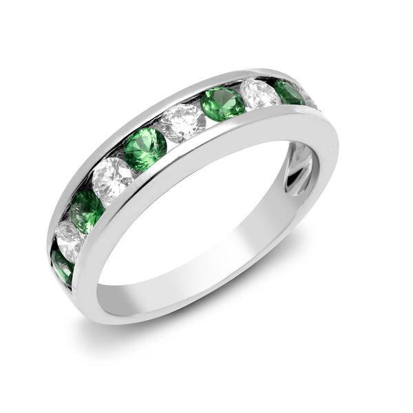 18k Rose Gold Diamond Ring - 18ct White Diamond-0.55ct Em-0.65ct 1\2 Eternity Ring - by Hearts Forever Jewellers