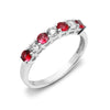 18k Rose Gold Diamond Ring - 18ct White Diamond-0.33ct Ruby-0.45ct 1\2 Eternity Ring - by Hearts Forever Jewellers