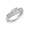 18k Rose Gold Diamond Ring - 18ct White 1.18ct Princess Cut Natural Diamond Cluster Ring - by Hearts Forever Jewellers