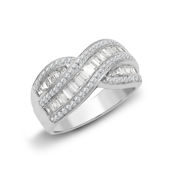 18k Rose Gold Diamond Ring - 18ct White 1.09ct Round & Baguette Natural Diamond Ring - by Hearts Forever Jewellers