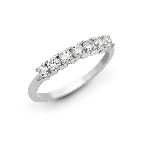 18k Rose Gold Round Ring - 18ct White 0.50ct Natural Diamond 7 stone 1/2 ET Ring - by Hearts Forever Jewellers