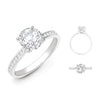 Lab 18ct White Gold 0.13ct Diamond Channel-set Wed-fit Ring Mount + 0.25ct Diamond