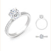 18k Rose Gold 0.25ct Ring - 18ct White Gold 0.12ct Natural Diamond Pav?-set Wed-fit Ring Mount + 0.25ct Diamond - by Hearts Forever Jewellers