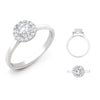 Lab 18ct White Gold 0.08ct Diamond Micro-set Halo Wed-fit Ring Mount + 0.25ct Diamond