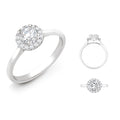 18ct White Gold 0.08ct Natural Diamond Micro-set Halo Wed-fit Ring Mount + 0.25ct Diamond