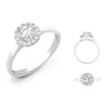 18k Rose Gold 0.25ct Ring - 18ct White Gold 0.08ct Natural Diamond Micro-set Halo Wed-fit Ring Mount + 0.25ct Diamond - by Hearts Forever Jewellers