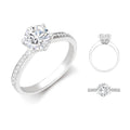18ct White Gold 0.24ct Natural Diamond Pav?-set 6-claw Ring Mount + 0.25ct Diamond