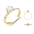 18ct Yellow Gold 0.12ct Natural Diamond Pav?-set Wed-fit Ring Mount + 0.25ct Diamond