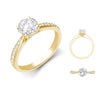18k Rose Gold 0.25ct Ring - Lab 18ct White Gold 0.12ct Diamond Pav?-set Wed-fit Ring Mount + 0.25ct Diamond - by Hearts Forever Jewellers
