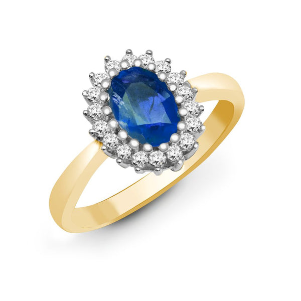 18k Rose Gold 0.23ct Ring - 18ct Yellow Gold Natural Diamond And Sapphire Ring - by Hearts Forever Jewellers