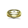 18ct Gold Yellow Natural Diamond Rubover set Wedding Ring