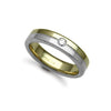 18ct Gold 2 Colour Natural Diamond Rubover set Wedding Ring
