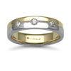 18ct Gold 2 Colour Natural Diamond Rubover set Wedding Ring