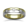 18ct Gold 2 Colour Natural Diamond Rubover set Wedding Ring