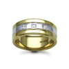 18ct Gold 2 Colour Natural Diamond Rubover set Wedding Ring