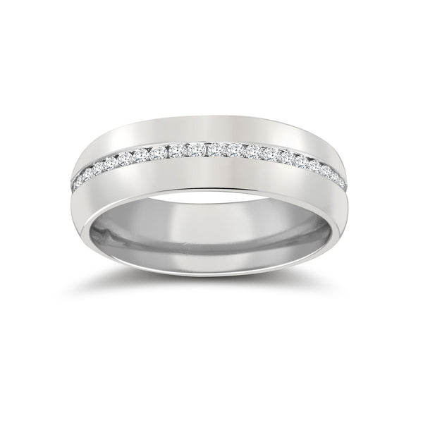 18k White Gold 0.18ct Jewellery - 18ct White Gold RBC Court Natural Diamond Wedding Band Fully Set - 4mm - 50pts - by Hearts Forever Jewellers