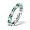 18k White Gold 0.50ct Ring - 18ct White Gold Claw Set Full Eternity Ring Natural Diamond 0.50ct Emerald 0.70ct G VS - by Hearts Forever Jewellers