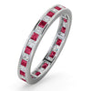 18k White Gold 0.50ct Ring - 18ct White Gold Channel Set Princess Cut Full Eternity Ring Natural Diamond 0.50ct Ruby 0.60ct G VS - by Hearts Forever Jewellers
