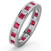 18k White Gold 0.50ct Ring - 18ct White Gold Channel Set Princess Cut Full Eternity Ring Natural Diamond 0.50ct Ruby 0.60ct G VS - by Hearts Forever Jewellers